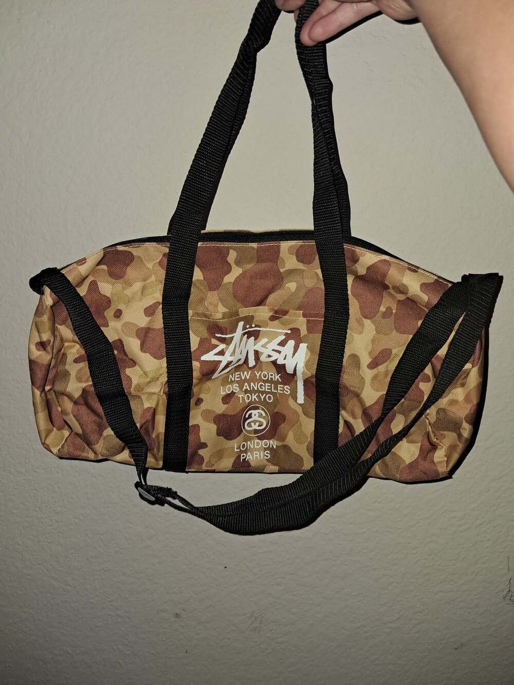 Stussy Camo Duffle Bag Brown Black